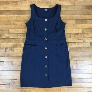 Ann Taylor Navy Plus Dress Size 18 Button Front